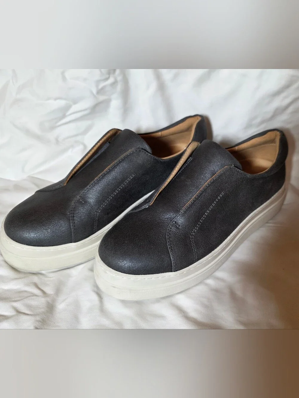 Women's Slip-On Platform Sneakers - Dark Gray